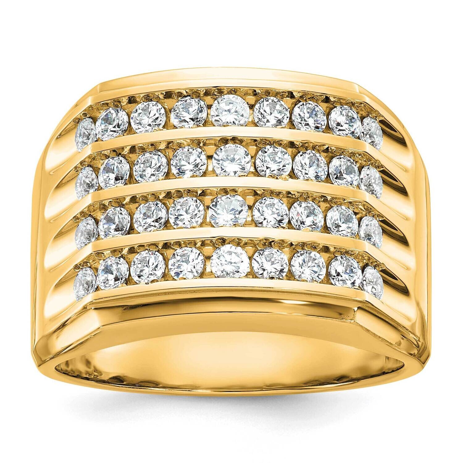 Ibgoodman Men&#39;s Polished Grooved 4-Row Ring Mounting 10k Gold B59287-0Y by IBGoodman, MPN: B59287-0…