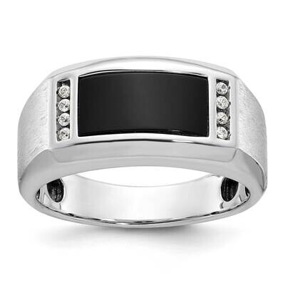 Ibgoodman Men&#39;s Satin Onyx Diamond Ring Mounting 14k White Gold B57915-4W by IBGoodman, MPN: B57915…