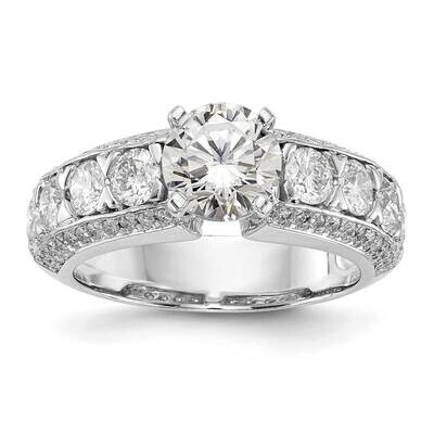 Peg Set 1.5 Carat Diamond Semi-Mount Engagement Ring 14k White Gold RM2821E-150-WAA, MPN: RM2821E-1…