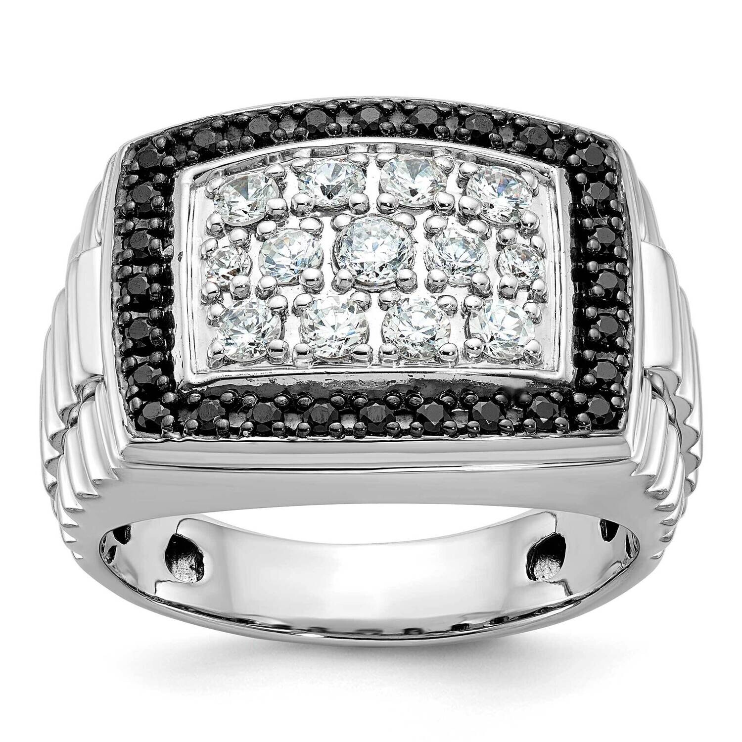 Ibgoodman Men&#39;s Polished Textured Cluster Ring Mounting 14k White Gold B59050-4W by IBGoodman, MPN:…