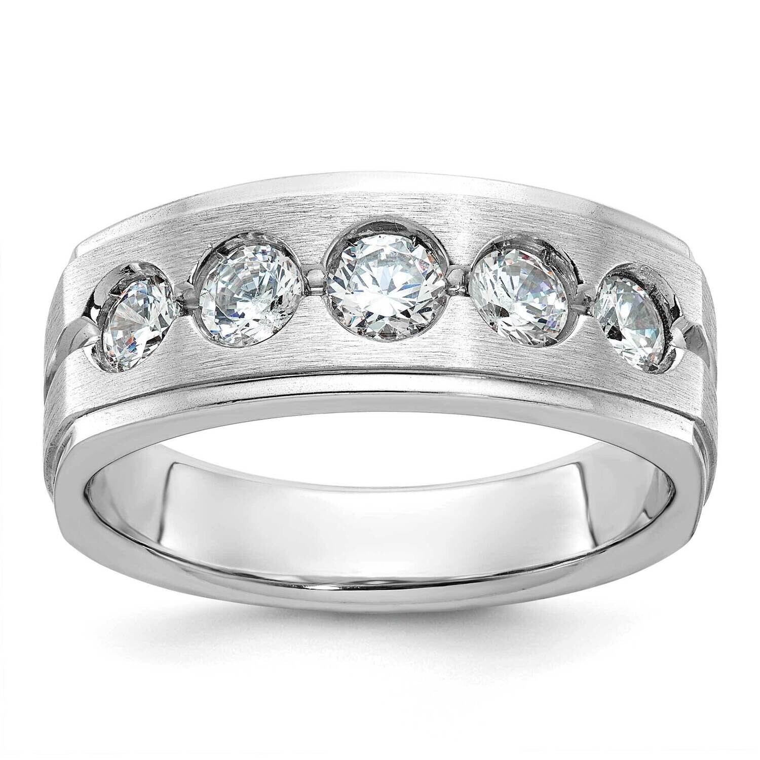 Ibgoodman Men&#39;s Polished Satin Diamond Ring Mounting 14k White Gold B58843-4W by IBGoodman, MPN: B5…