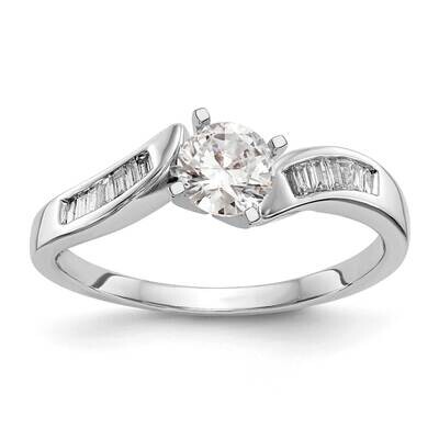 By-Pass Peg Set 1/8 Carat Baguette Diamond Semi-Mount Engagement Ring 14k White Gold RM2509E-013-WA…
