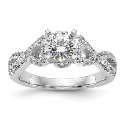Infinity Peg Set 1/3 Carat Diamond Semi-Mount Engagement Ring 14k White Gold RM2564E-021-WAA, MPN: …