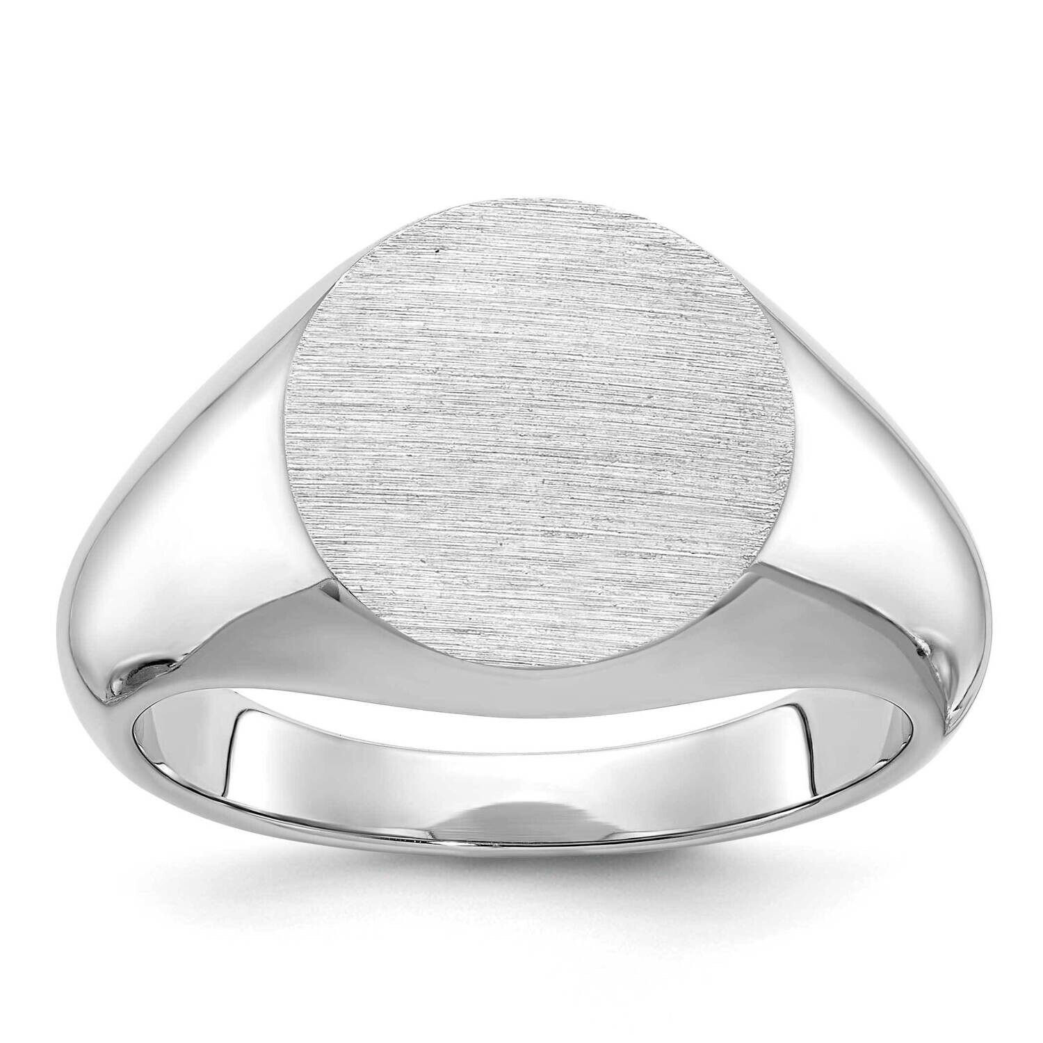 Ibgoodman 16X14mm Men&#39;s Round Signet Ring 14k White Gold B59283A-4W by IBGoodman, MPN: B59283A-4W, …