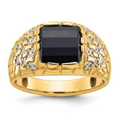 Ibgoodman Men&#39;s Onyx Diamond Nugget Ring Mounting 14k Gold B52168-4Y by IBGoodman, MPN: B52168-4Y,
