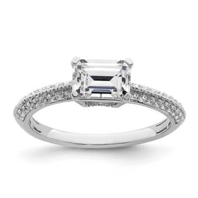 East West Holds 1 Carat 6.9X5.2mm Emerald-Cut Center 1/4 Carat Diamond Semi-Mount Engagement Ring 1…