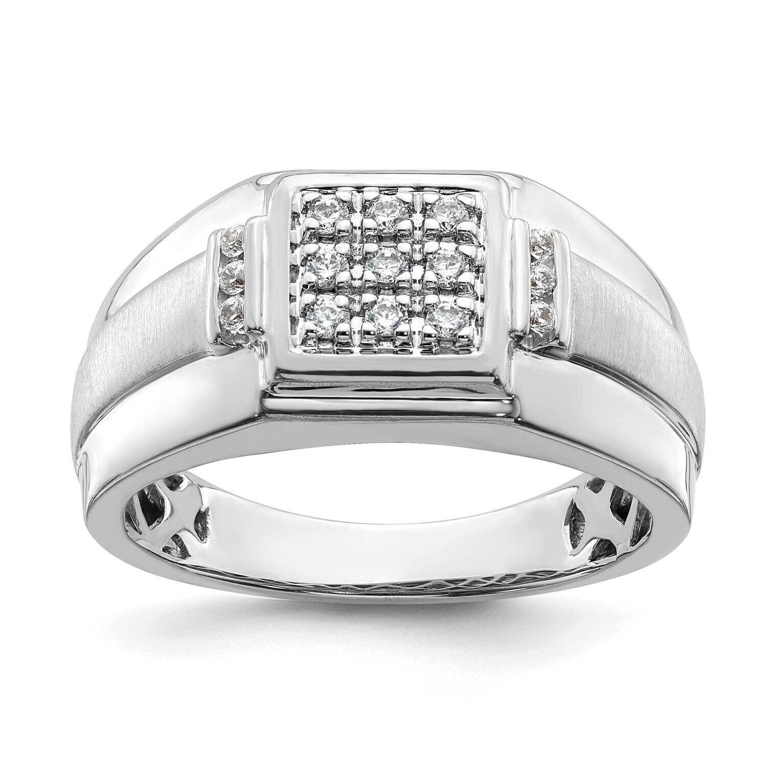 Cluster 1/4 Carat Diamond Complete Men&#39;s Ring 14k White Gold RM8887B-025-WAA, MPN: RM8887B-025-WAA,…