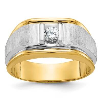Ibgoodman Men&#39;s Polished Satin Diamond Ring Mounting 14k Two-Tone Gold B58379-4YW by IBGoodman, MPN…