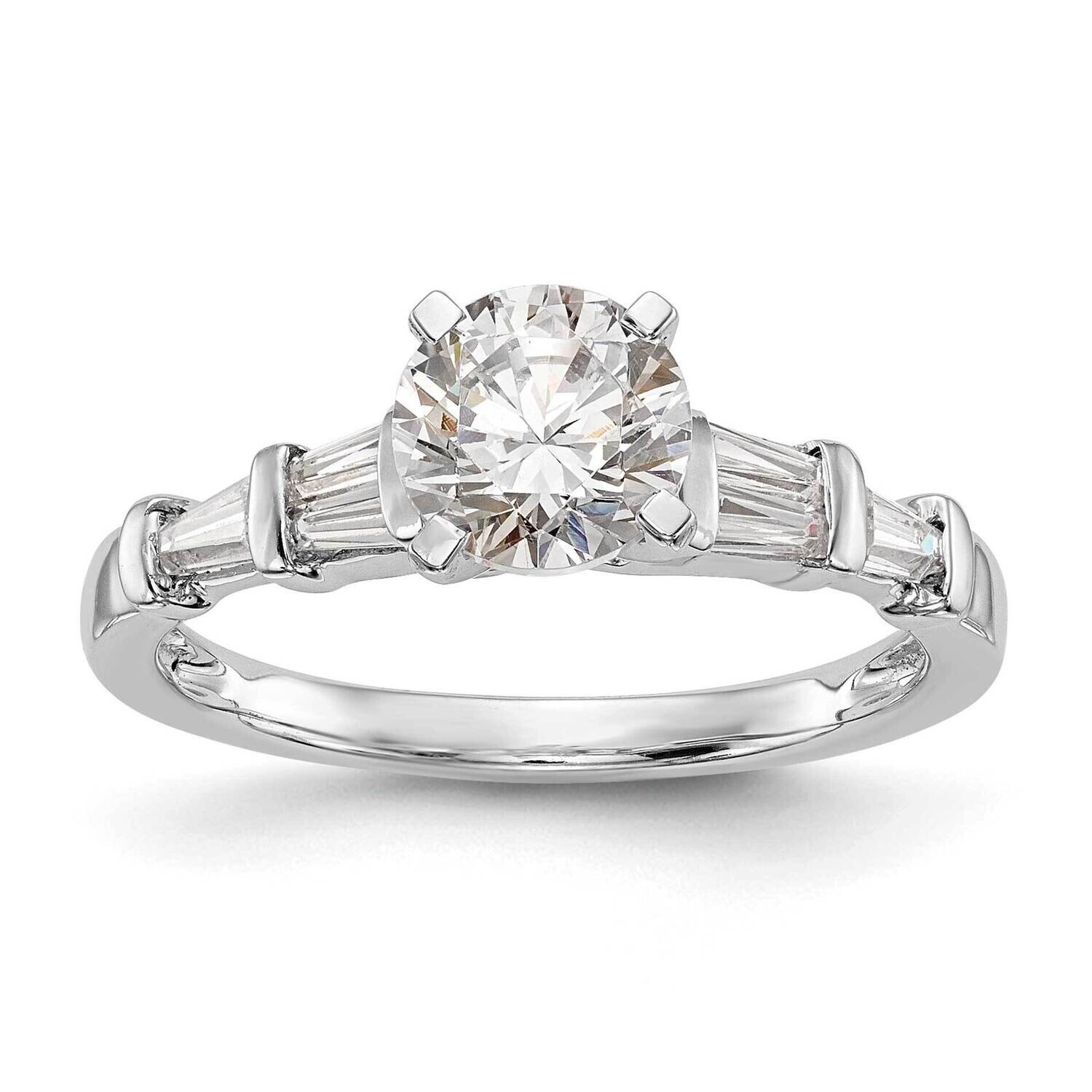 Peg Set 3/8 Carat Baguette Diamond Semi-Mount Engagement Ring 14k White Gold RM2767E-040-WAA