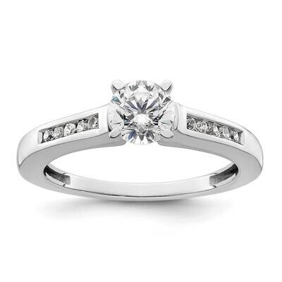 Peg Set 1/10 Carat Channel-Set Diamond Semi-Mount Engagement Ring 14k White Gold RM2670E-010-WAA, M…