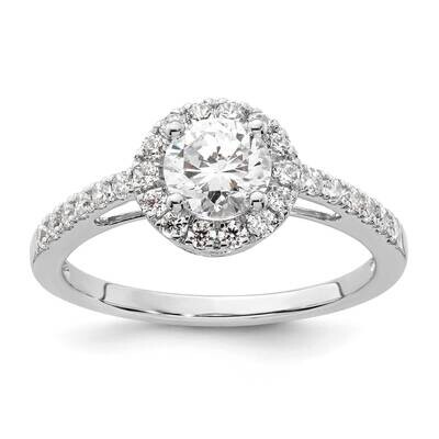 Halo Plus Holds 3/4 Carat 5.8mm Round Center 3/8 Carat Diamond Semi-Mount Engagement Ring 14k White…