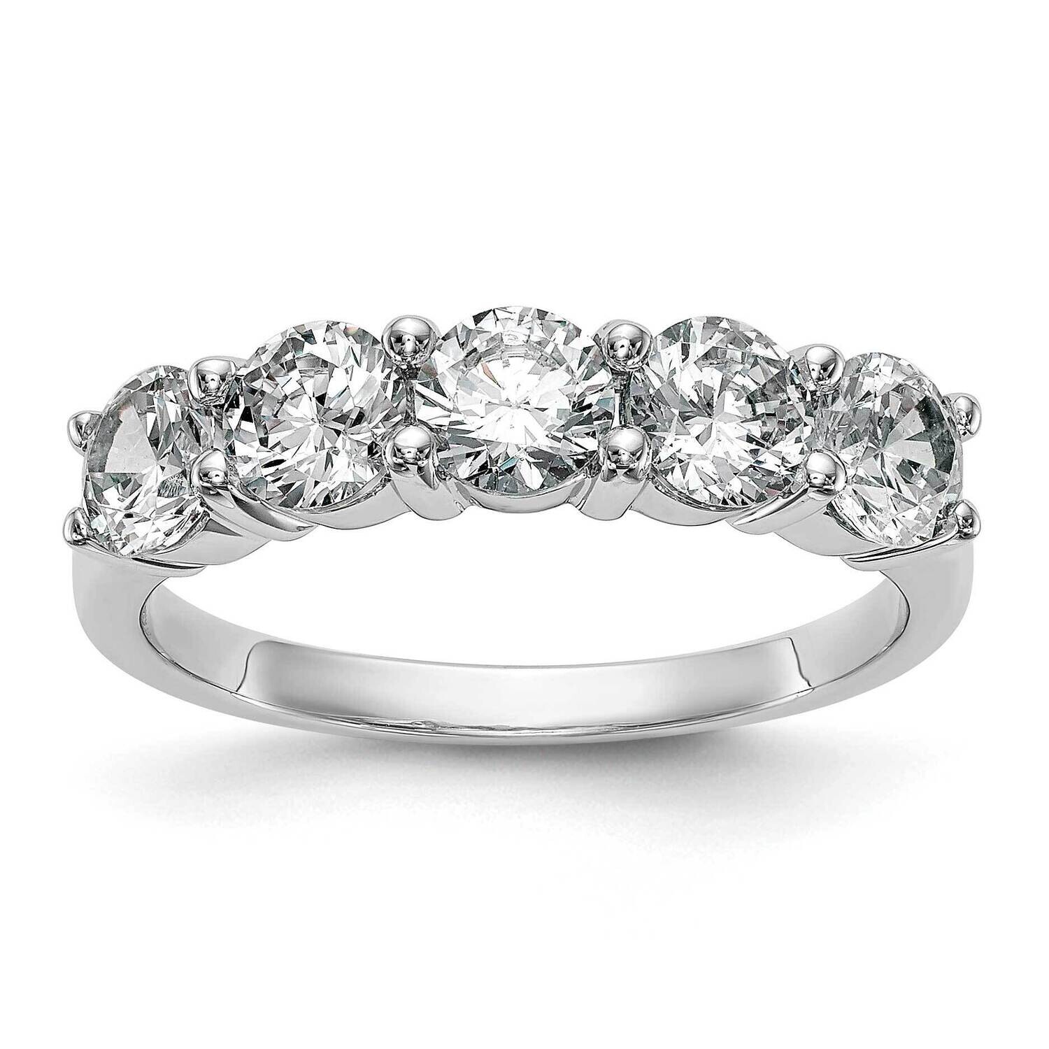 5-Stone Shared Prong 1.65 Carat Complete Round Diamond Band 14k White Gold RM3286B-165-WAA, MPN: RM…