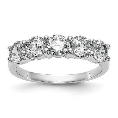 5-Stone Shared Prong 1.65 Carat Complete Round Diamond Band 14k White Gold RM3286B-165-WAA, MPN: RM…
