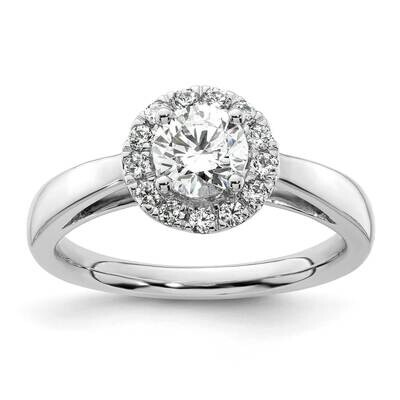 Halo Holds 3/4 Carat 5.8mm Round Center 1/4 Carat Diamond Semi-Mount Engagement Ring 14k White Gold…