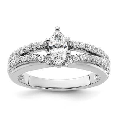 Peg Set 3/8 Carat Diamond Semi-Mount Engagement Ring 14k White Gold RM2796E-044-WAA, MPN: RM2796E-0…