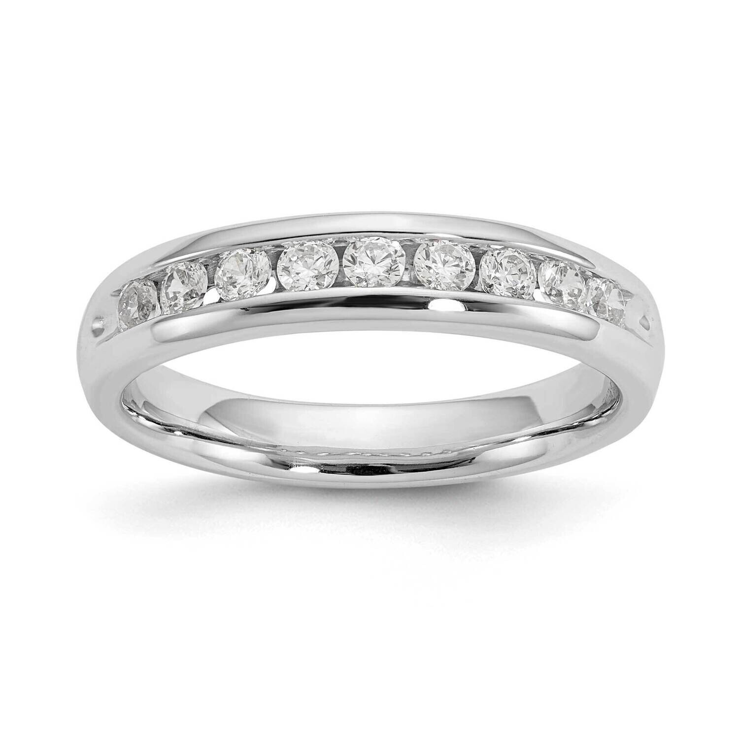 9-Stone 3/8 Carat Round Diamond Complete Channel Band 14k White Gold WM413-4AA, MPN: WM413-4AA,