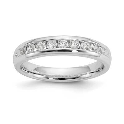 9-Stone 3/8 Carat Round Diamond Complete Channel Band 14k White Gold WM413-4AA, MPN: WM413-4AA,