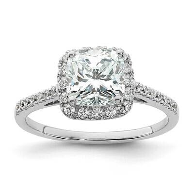 Halo Holds 1.75 Carat 6.9mm Cushion Center 1/4 Carat Diamond Semi-Mount Engagement Ring 14k Two-Ton…