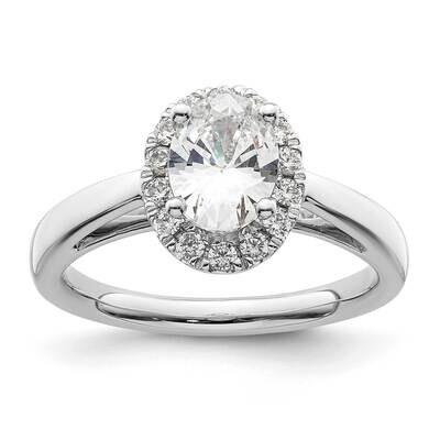 Halo Holds 3/4 Carat 7.5X5.00mm Oval Center 1/4 Carat Diamond Semi-Mount Engagement Ring 14k White …