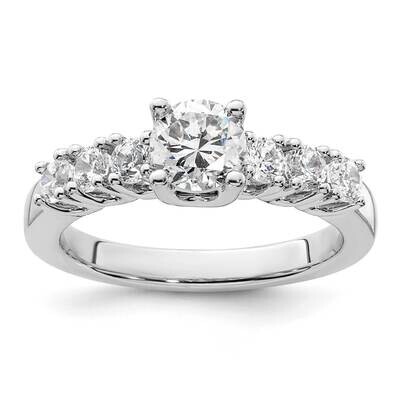 Holds 3/4 Carat 5.7mm Round Center 5/8 Carat Diamond Semi-Mount Engagement Ring 14k White Gold RM27…