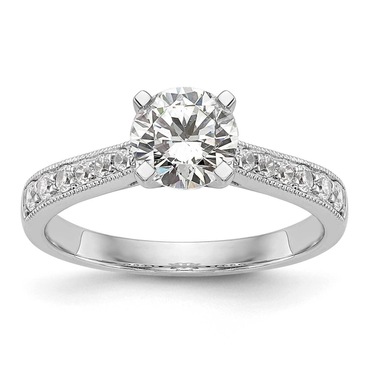 Peg Set 1/4 Carat Diamond Semi-Mount Engagement Ring 14k White Gold RM2882E-025-WAA, MPN: RM2882E-0…