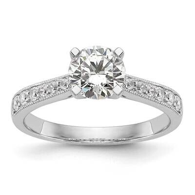 Peg Set 1/4 Carat Diamond Semi-Mount Engagement Ring 14k White Gold RM2882E-025-WAA, MPN: RM2882E-0…