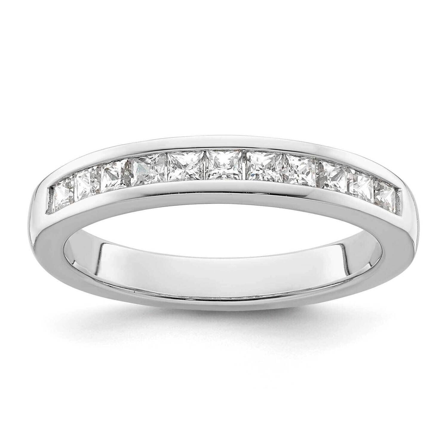 1/2 Carat Princess Diamond Channel-Set Complete Wedding Band 14k White Gold RM3007B-055-WAA, MPN: R…