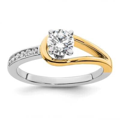 Peg Set 1/10 Carat Channel-Set Diamond Semi-Mount Engagement Ring 14k Two-Tone Gold RM2646E-011-YWA…