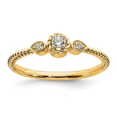 Roped BPetite 3-Stone 1/15 Carat Round Diamond Complete Promise/Engagement Ring 14k Gold RM7791E-01…