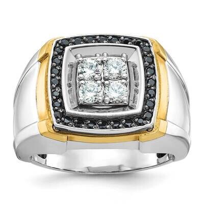 Ibgoodman Men&#39;s Polished Square Cluster Ring Mounting 10k Two-Tone Gold B59159-0WY by IBGoodman, MP…