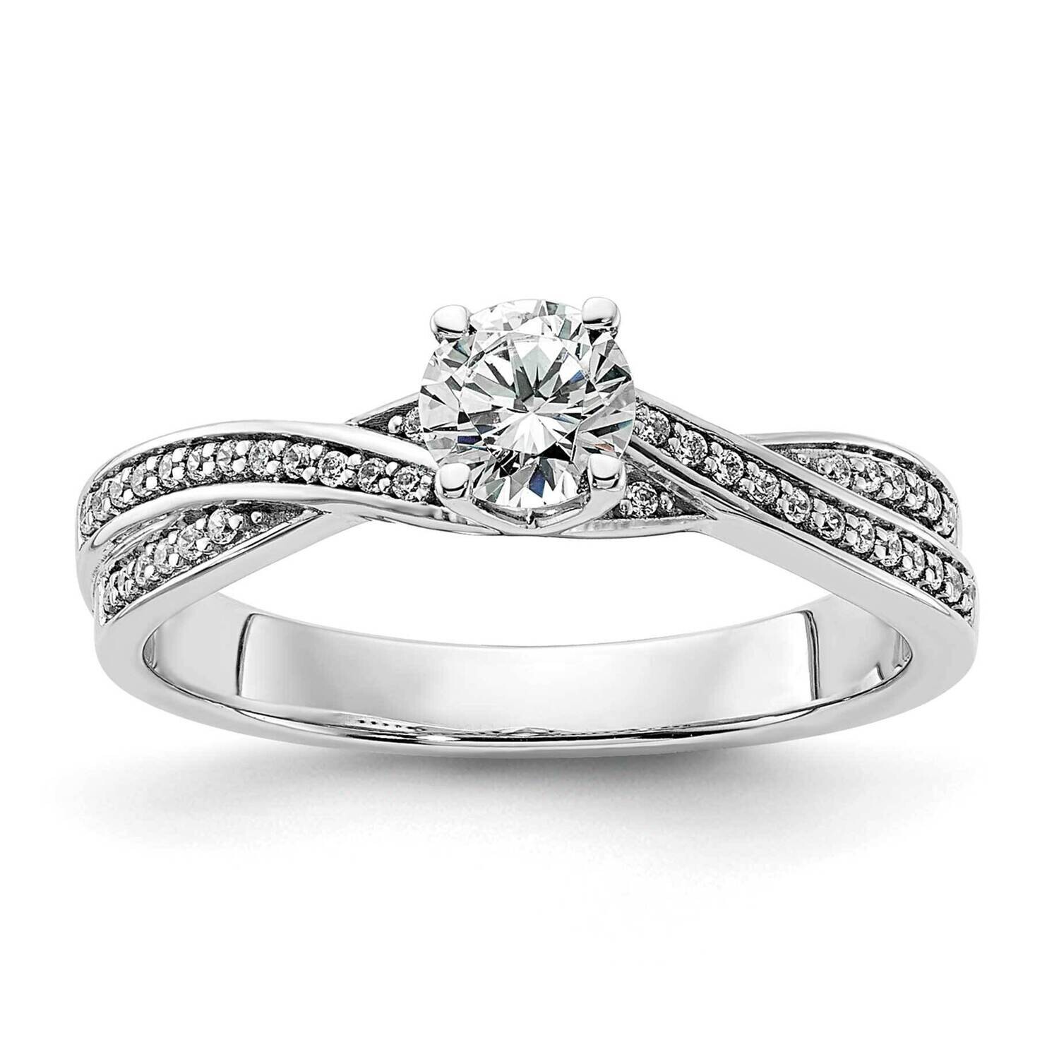 Criss-Cross 1/2 Carat Tw. Diamond Complete Engagement Ring 14k White Gold RM8875E-040-CWAA