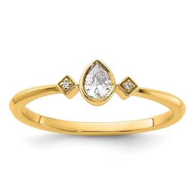Petite 3-Stone 1/15 Carat Pear Diamond Complete Promise/Engagement Ring 14k Gold RM7234E-011-YAA, M…
