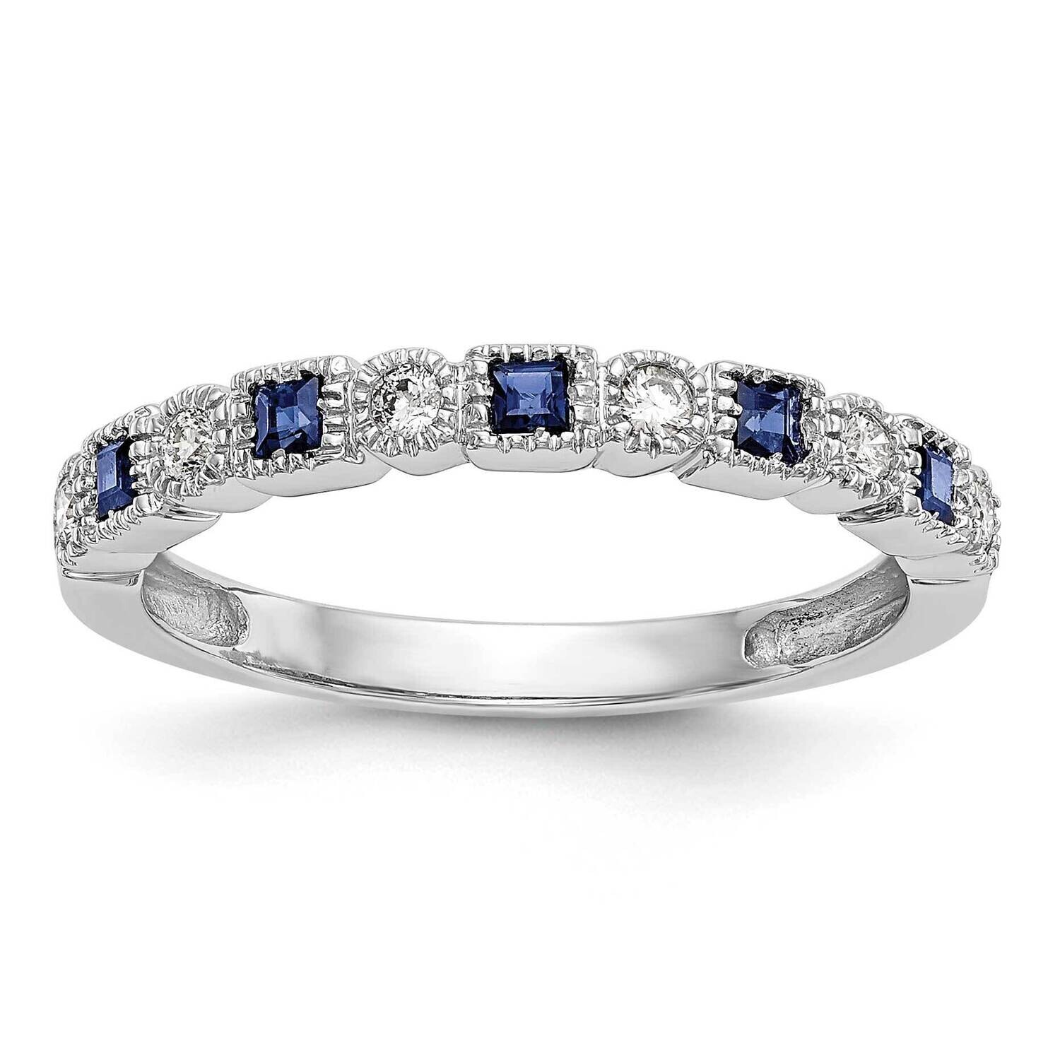 Diamond Sapphire Band 10k White Gold RM3450B-SA-010-1WAA, MPN: RM3450B-SA-010-1WAA,