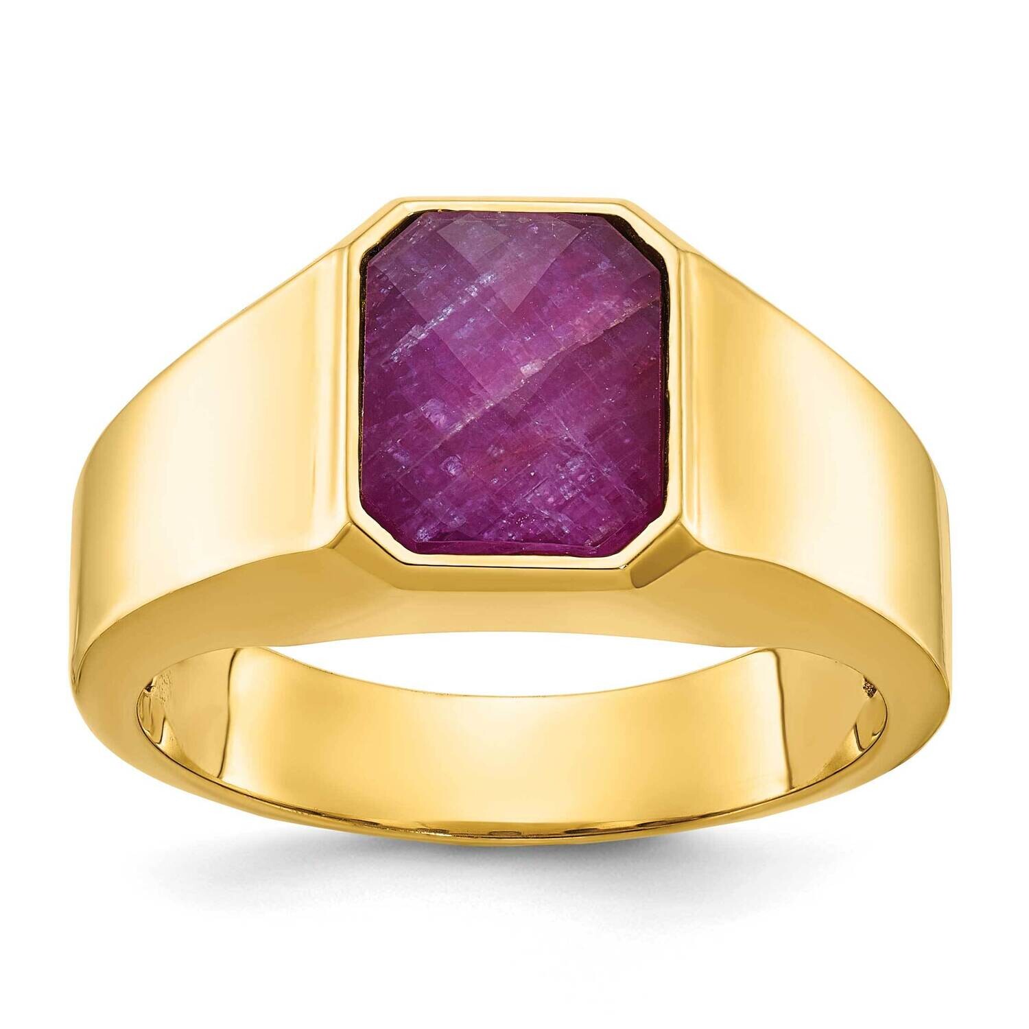 Ibgoodman Men's Ruby Doublet Stone Complete Ring 14k Gold B52129-4YCR