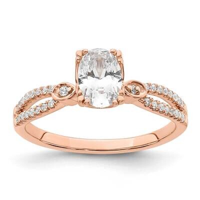 Split Shank Holds 3/4 Carat 7.1X5.4mm Oval Center 1/8 Carat Diamond Semi-Mount Engagement Ring 14k …