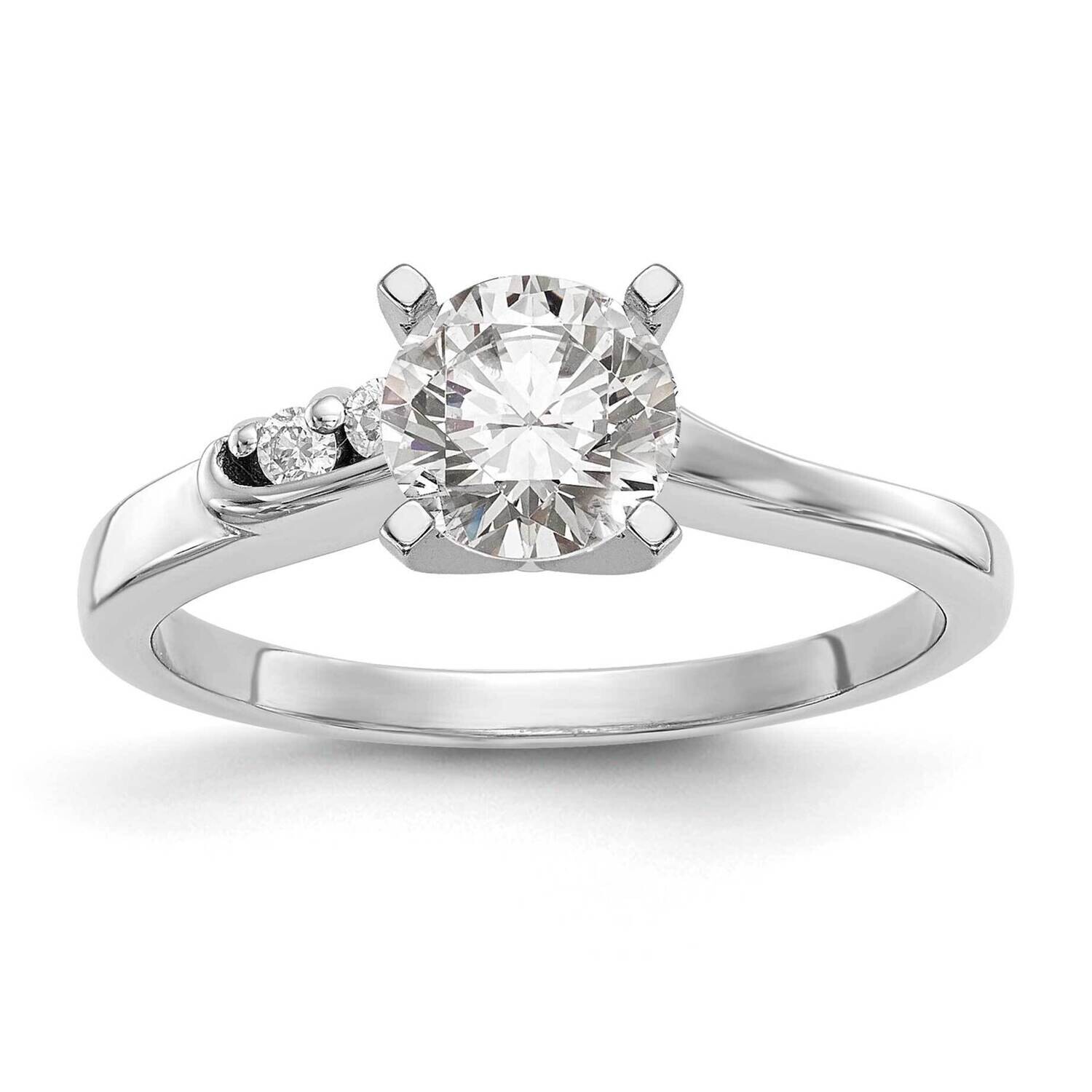 By-Pass Peg Set 1/20 Carat Diamond Semi-Mount Engagement Ring 14k White Gold RM2511E-006-WAA