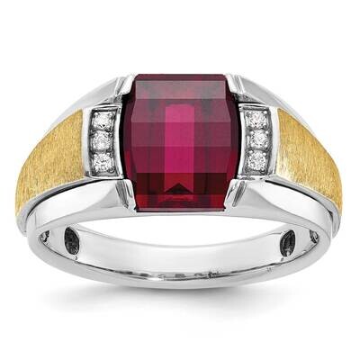 Ibgoodman Men&#39;s Satin Gemstone Diamond Ring Mounting 14k Two-Tone Gold B57989-4WY by IBGoodman, MPN…