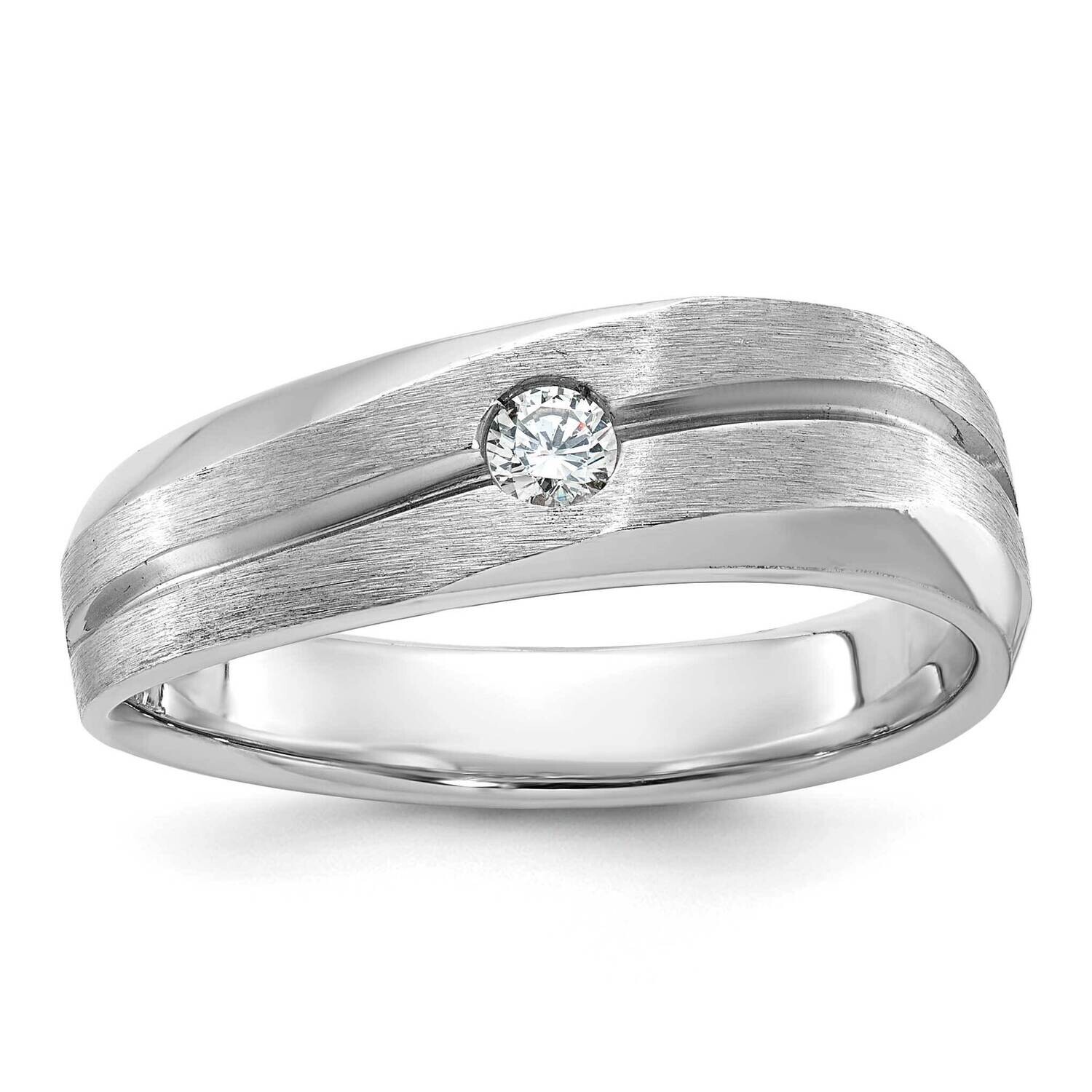 Ibgoodman Men&#39;s Polished Satin Diamond Ring Mounting 14k White Gold B58851-4W by IBGoodman, MPN: B5…