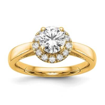 Yellow Round Halo Diamond Semi-Mount Engagement Ring 14k Gold RM2038E-033-YAA, MPN: RM2038E-033-YAA,