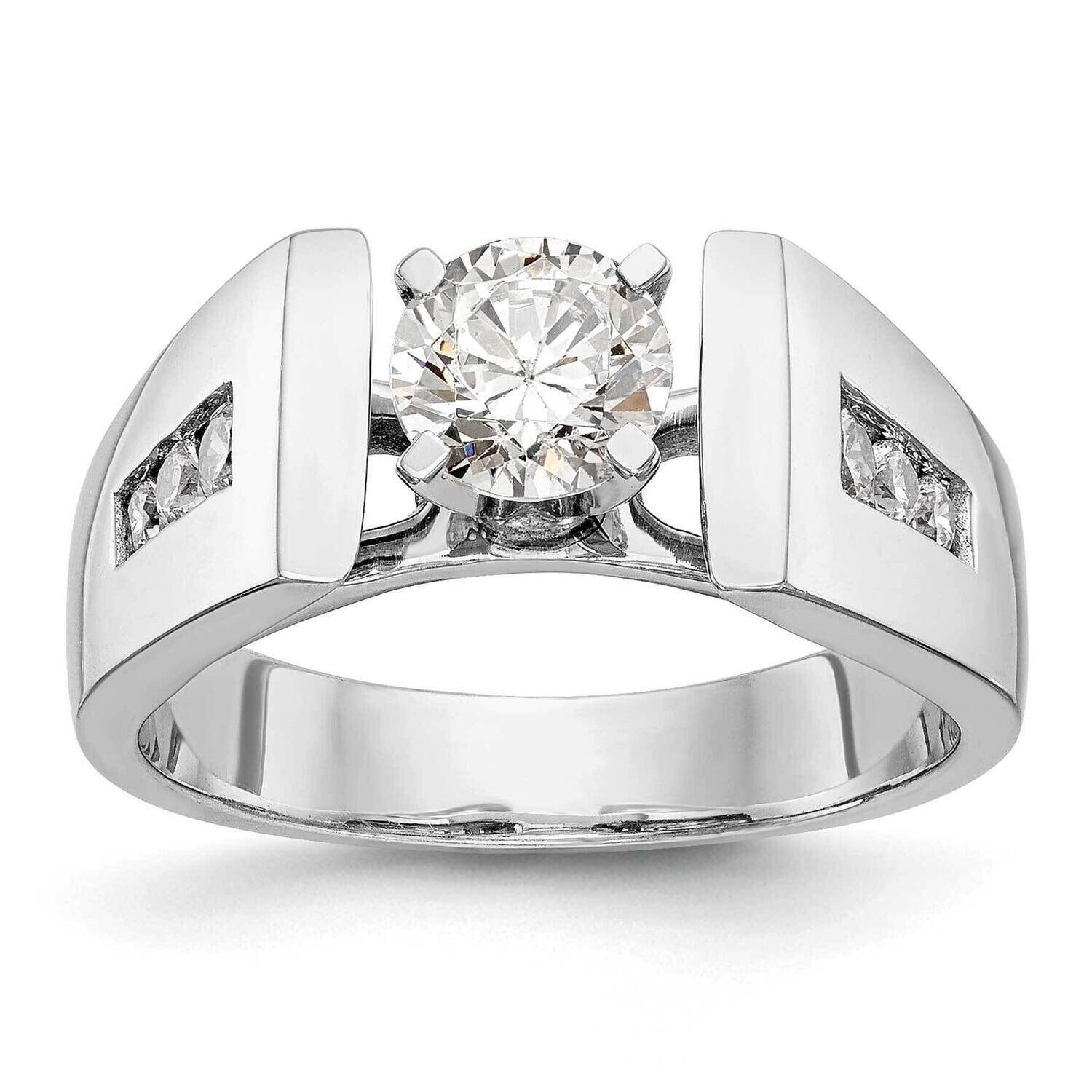 Peg Set 1/5 Carat Channel-Set Diamond Semi-Mount Engagement Ring 14k White Gold RM2904E-022-WAA
