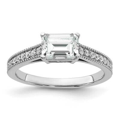 East West Holds 1 Carat 6.9X5.2mm Emerald-Cut Center 1/6 Carat Diamond Semi-Mount Engagement Ring 1…