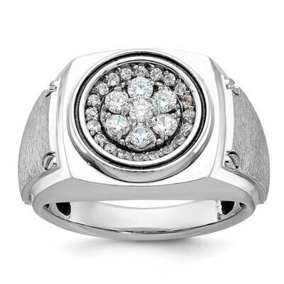 Ibgoodman Men&#39;s Polished Satin Round Cluster Ring Mounting 14k White Gold B59150-4W by IBGoodman, M…