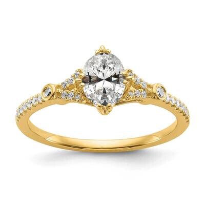 Holds 1 Carat 8.00X6.1mm Oval Center 1/8 Carat Diamond Semi-Mount Engagement Ring 14k Gold RM7835E-…