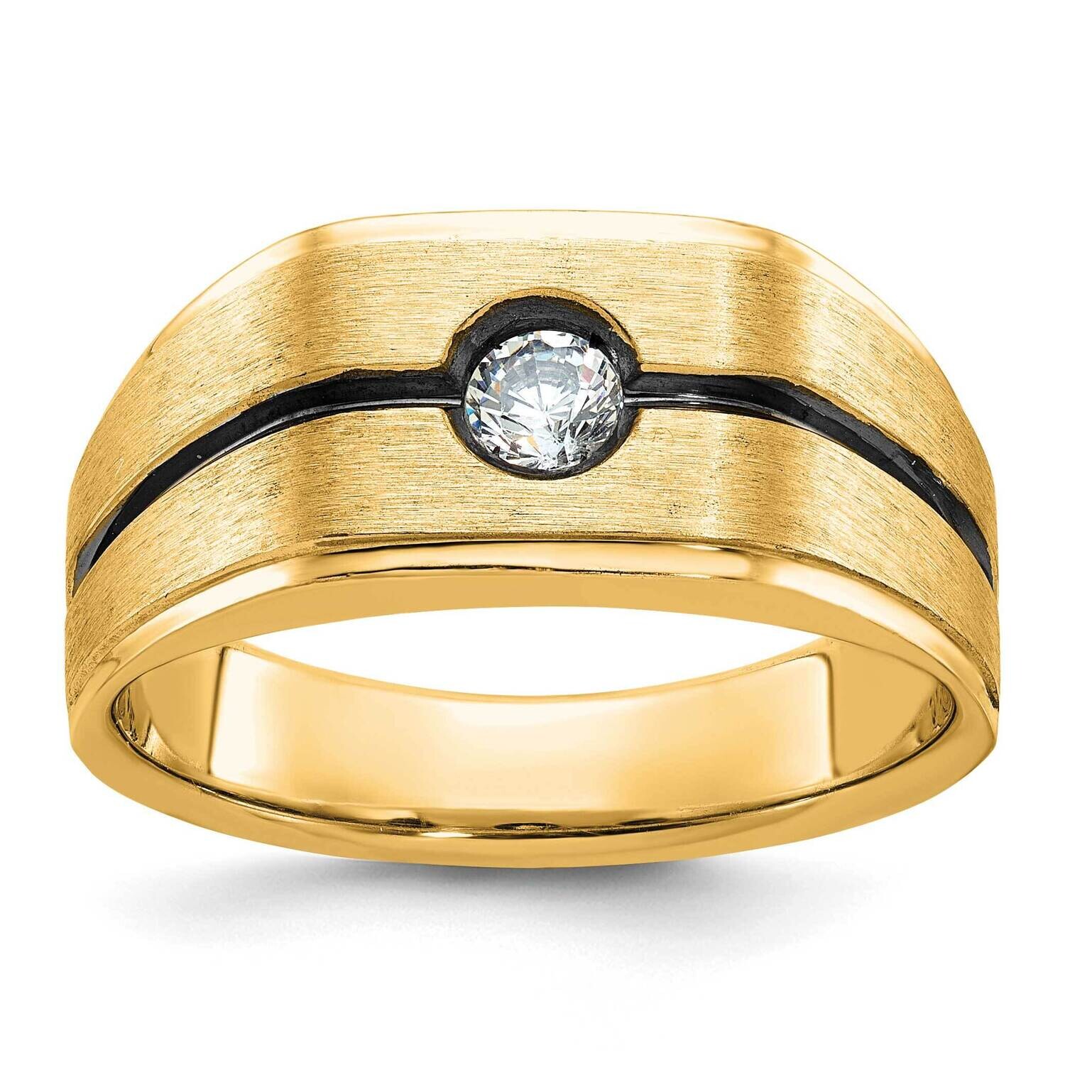 Ibgoodman Men's Black Rhodium Satin Diamond Complete Ring 10k Gold B59095-0YA