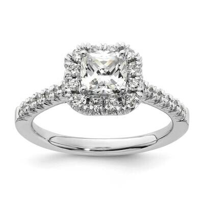 Platinum Cushion Halo Diamond Semi-Mount Engagement Ring RM2059E-075-PLAA, MPN: RM2059E-075-PLAA,