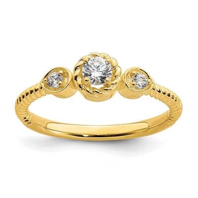 Roped BPetite 3-Stone 1/4 Carat Round Diamond Complete Promise/Engagement Ring 14k Gold RM7791E-025…
