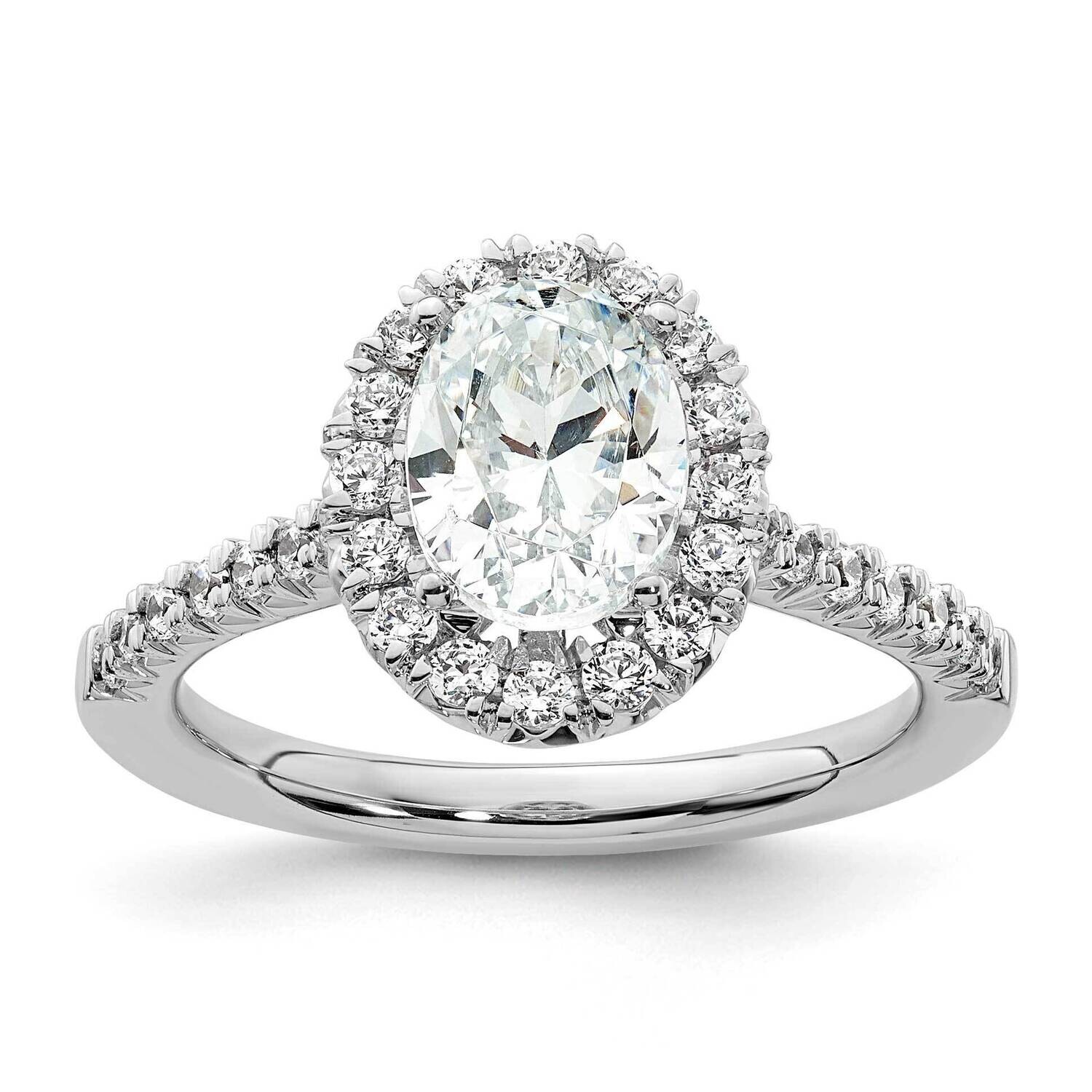 Halo Holds 1.25 Carat 8.5X6.1mm Oval Center 1/2 Carat Diamond Semi-Mount Engagement Ring 14k White …
