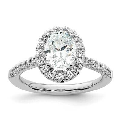 Halo Holds 1.25 Carat 8.5X6.1mm Oval Center 1/2 Carat Diamond Semi-Mount Engagement Ring 14k White …