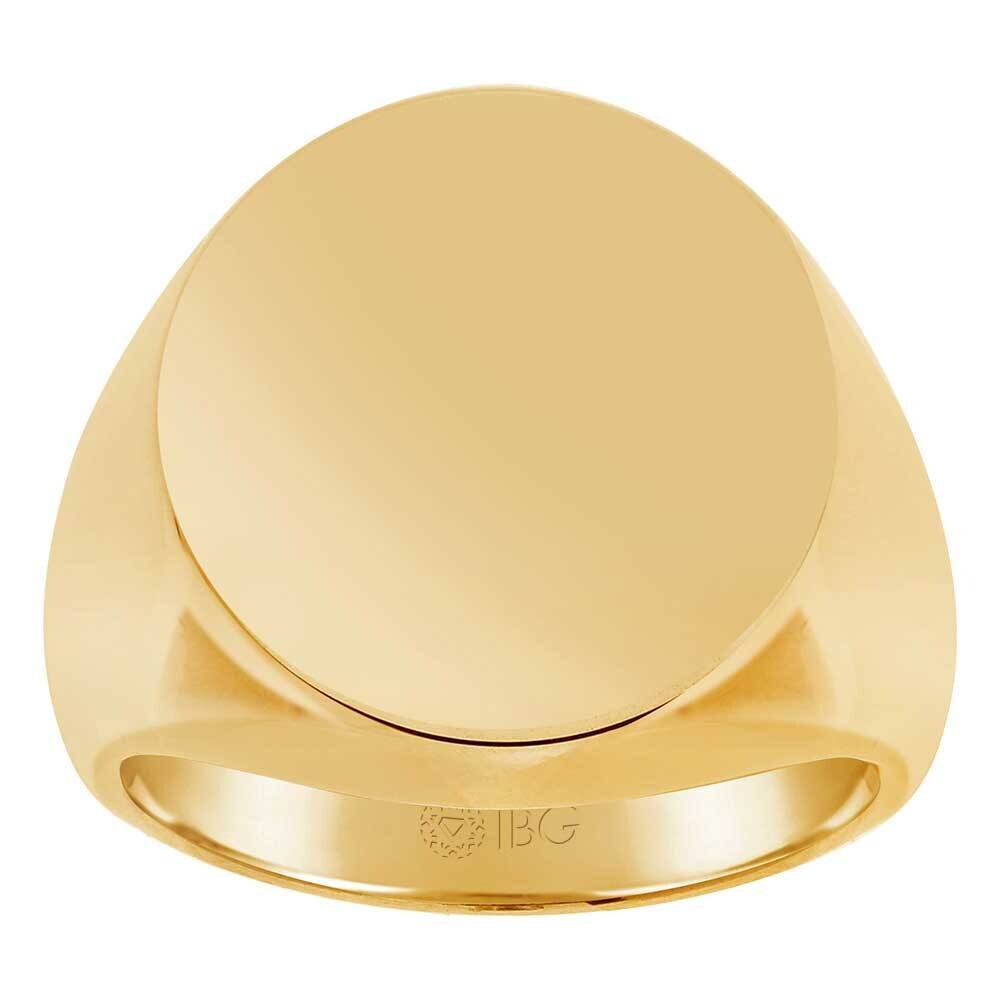 Ibgoodman 20X18mm Men&#39;s Round Signet Ring 14k Gold B59282D-4Y by IBGoodman, MPN: B59282D-4Y,