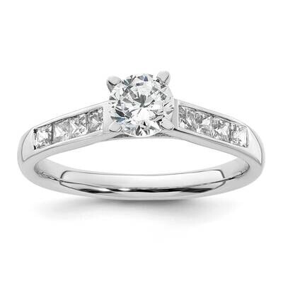 Peg Set 3/8 Carat Channel-Set Princess Diamond Semi-Mount Engagement Ring 14k White Gold RM2648E-03…